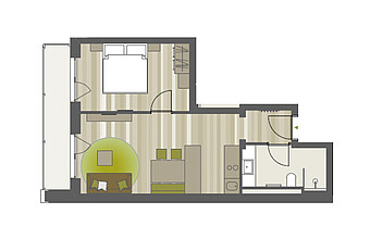 Ground plan apartment ‚Veilchen'